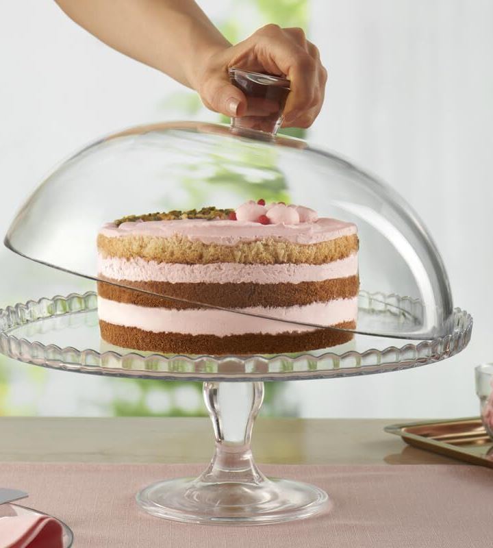 Блюдо для торта з кришкою, підставка для торта Pasabahce d322мм Patisserie 1шт (95200)