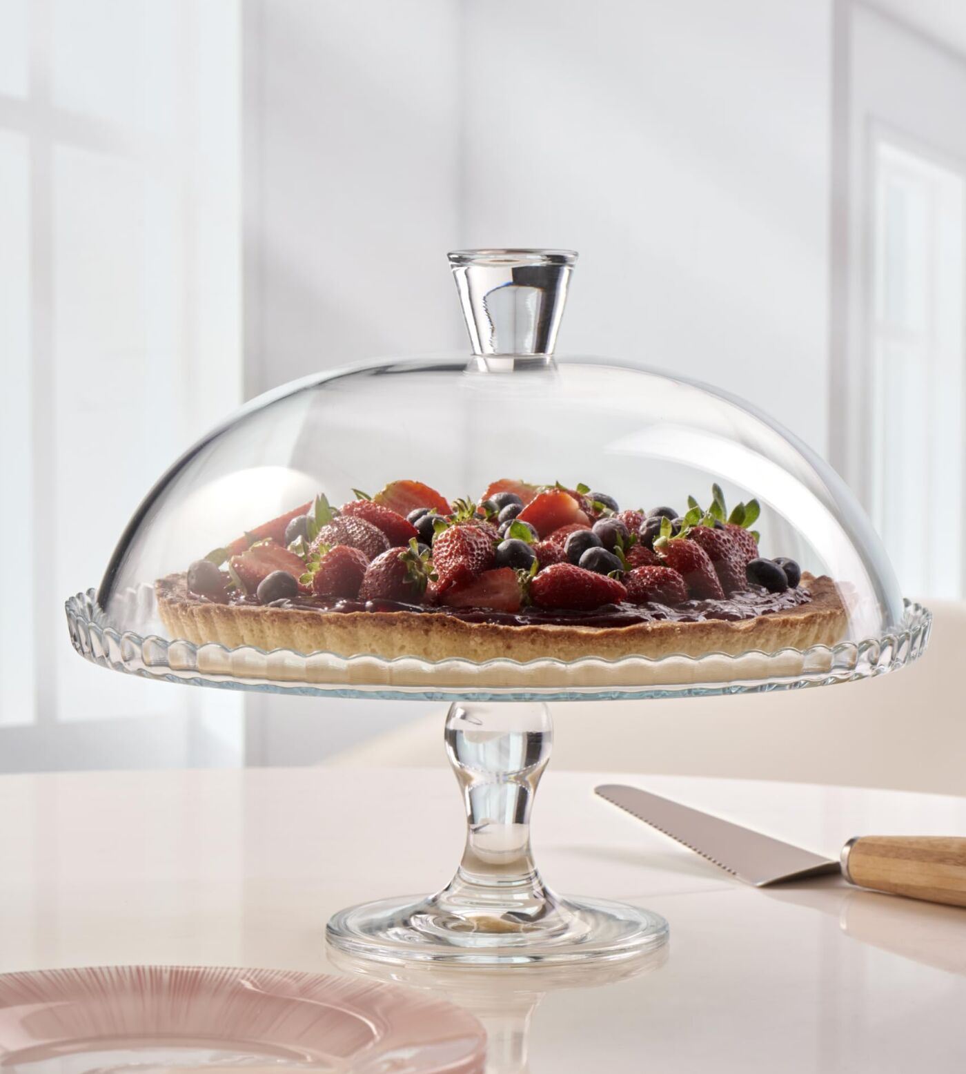 Блюдо для торта з кришкою, підставка для торта Pasabahce d322мм Patisserie 1шт (95200)