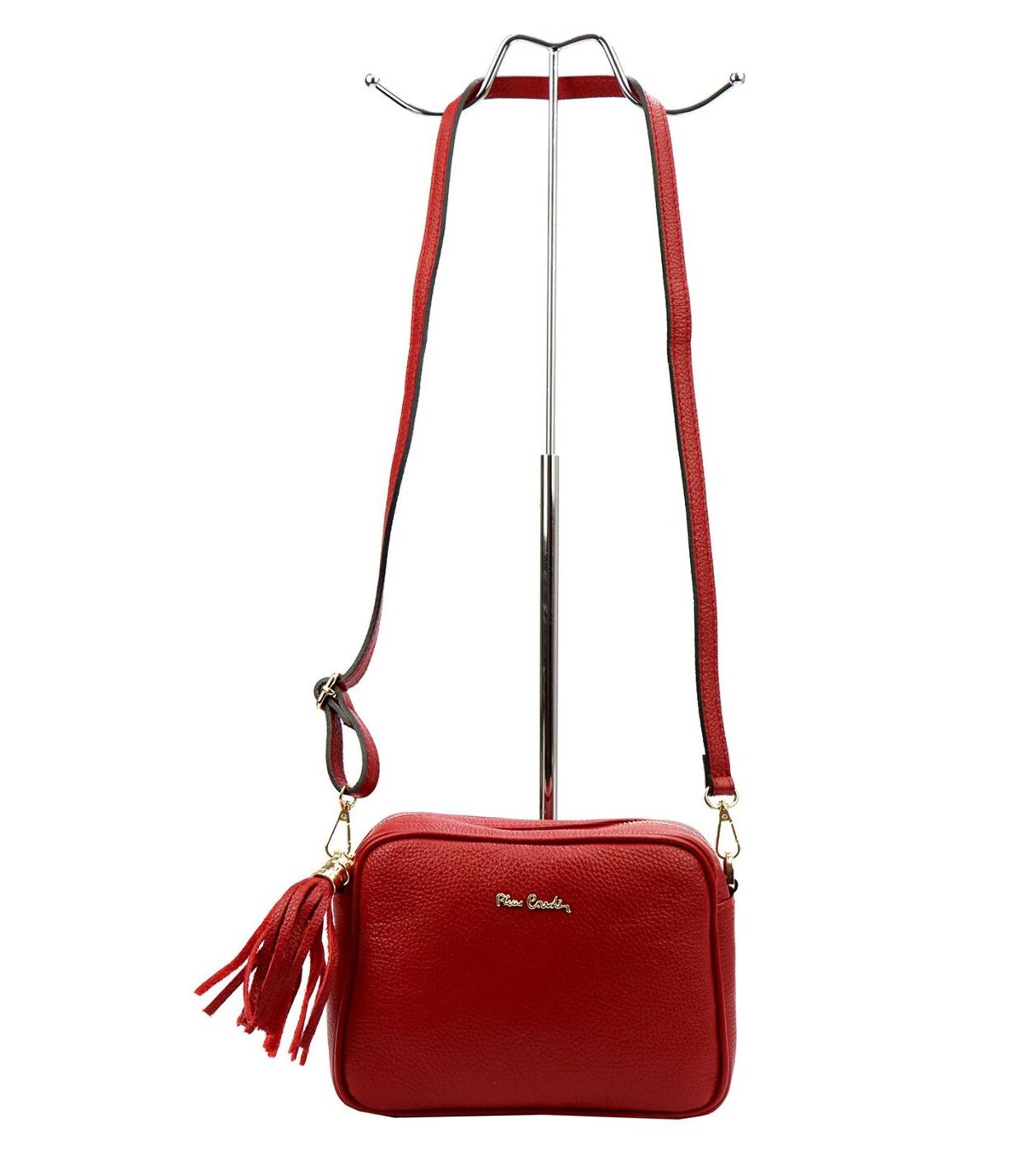  Сумка жіноча Pierre Cardin FRZ 1501 DOLLARO з натуральної шкіри (Темно-червоний)